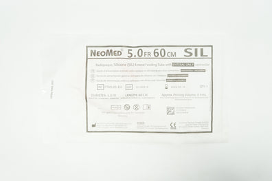 NeoMed FTM5.0S-EO Radiopaque, SIL Enteral Feeding Tube 5.0Fr x 60cm, 0.5mL